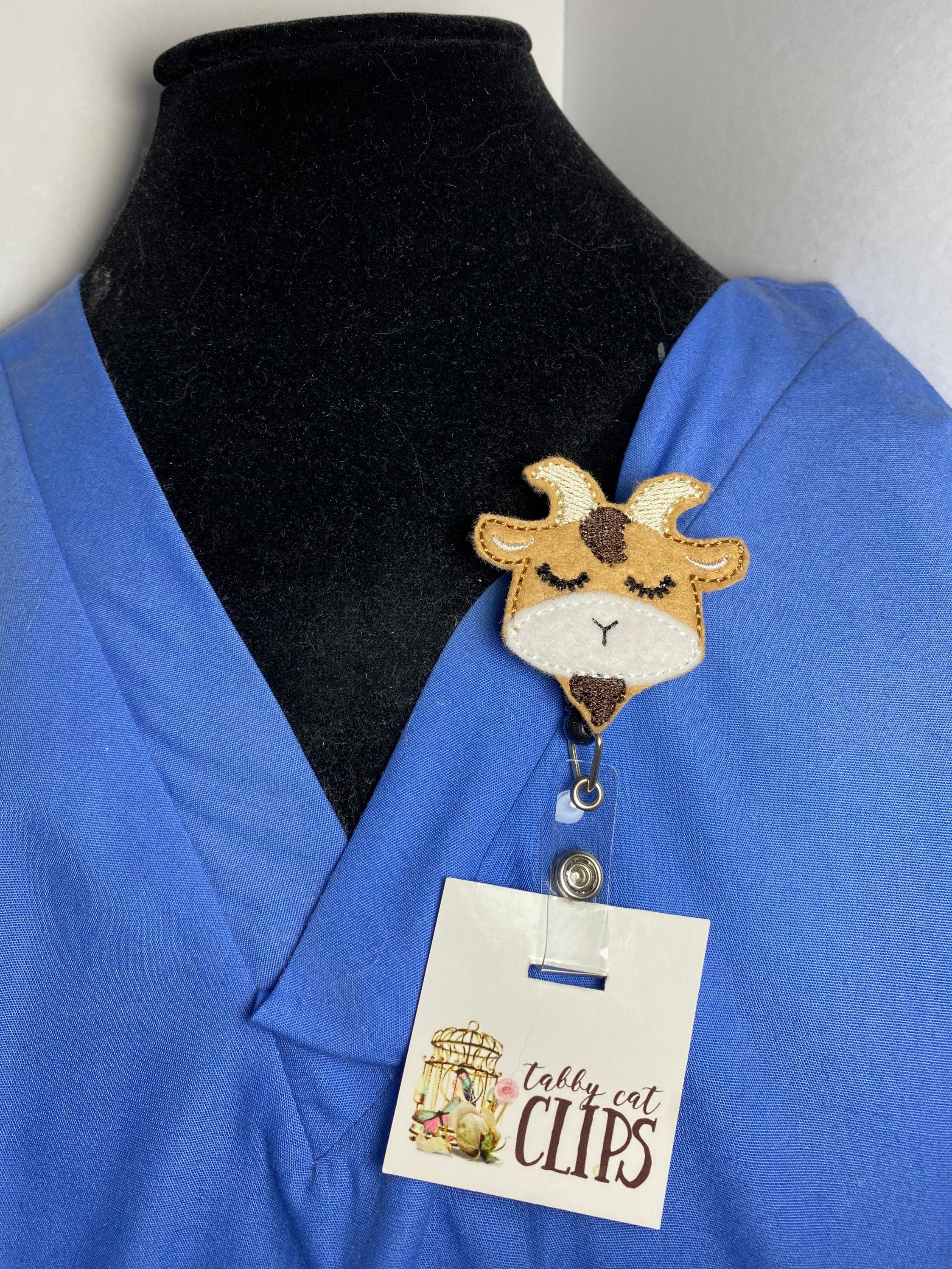 Billy goat retractable badge reel, gifts for nurses,