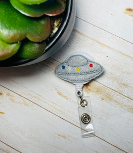 Spaceship retractable badge reel lanyard