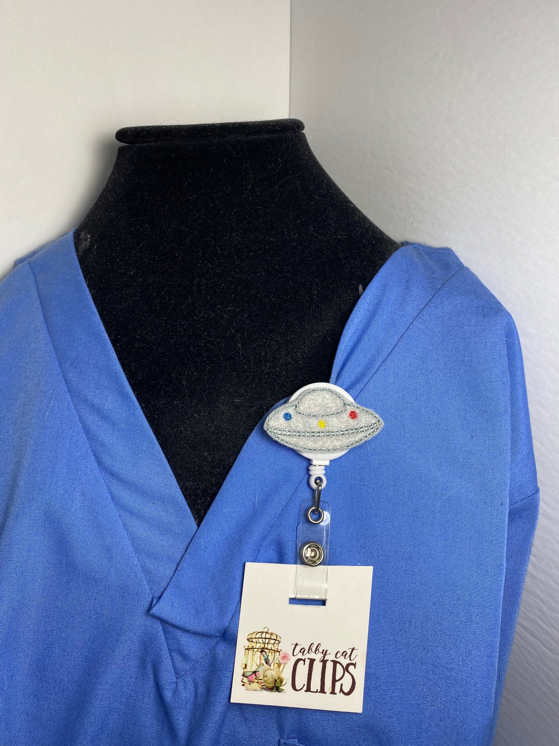 Spaceship retractable badge reel lanyard