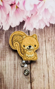 Squirrel Badge reel, squirrel badge holder, badge reel, ID badge holder, ID card holder, ID badge reel, nurse gift, nursing badge reel,