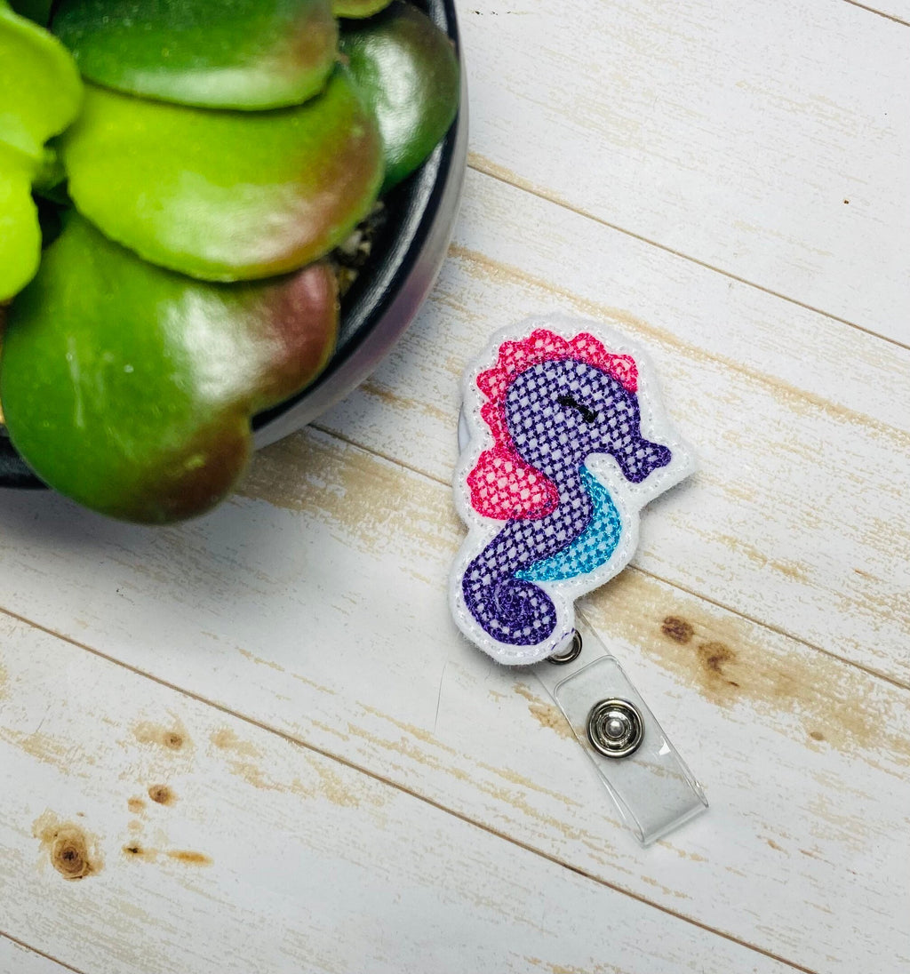 Seahorse retractable badge reel lanyard,