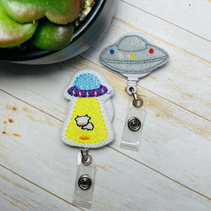 Spaceship retractable badge reel lanyard