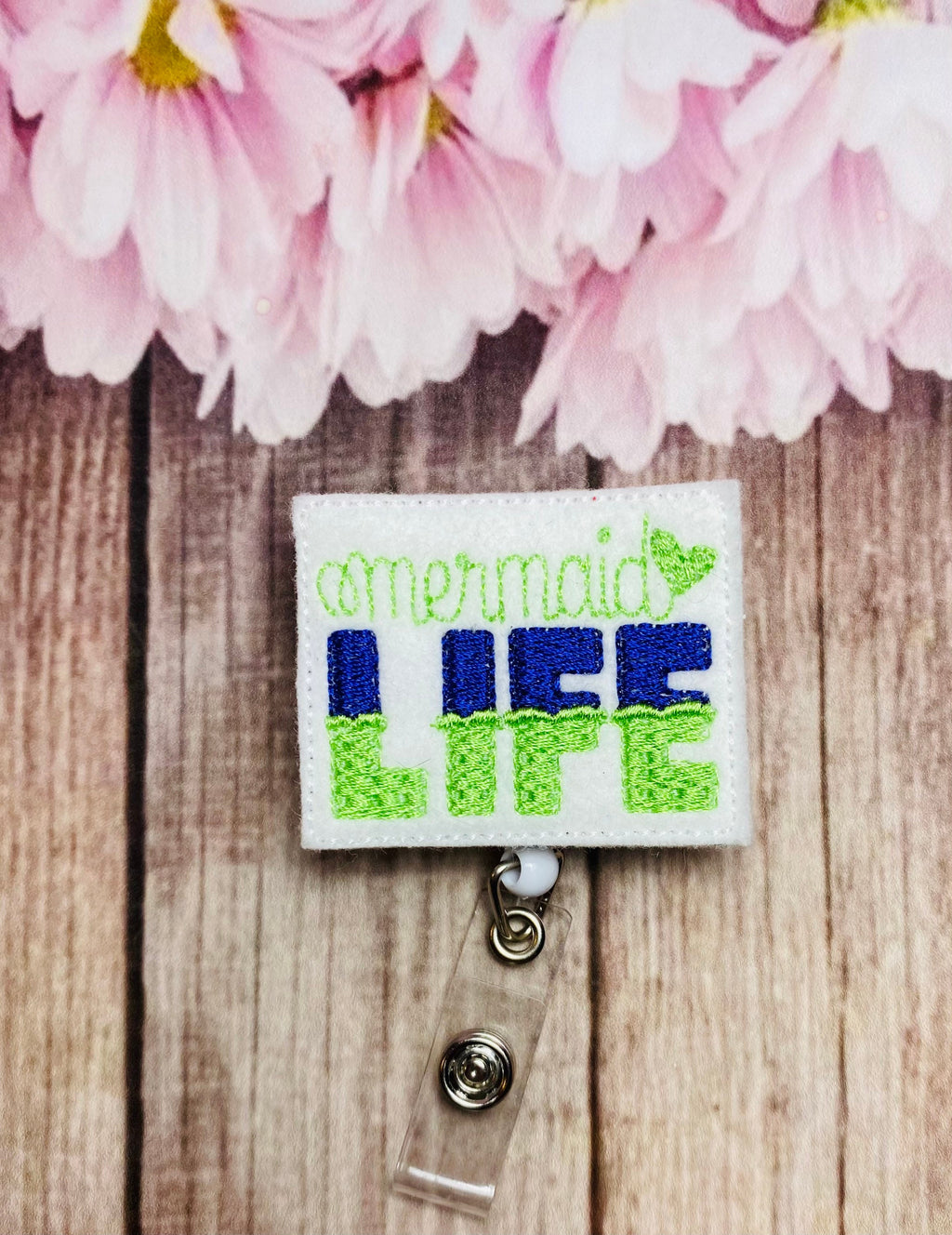 Mermaid life retractable badge reel lanyard