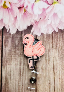 Flamingo lanyard badge reel, gifts for nurses