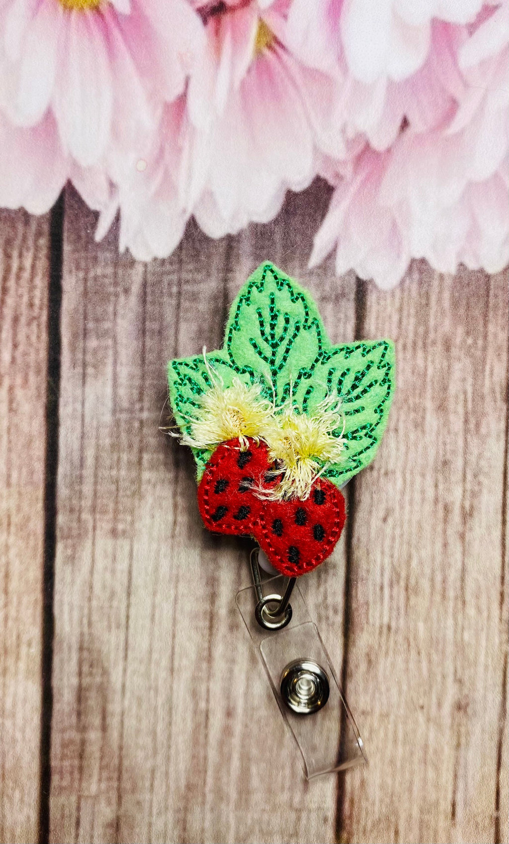 Strawberry retractable badge reel