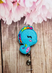 Seahorse retractable badge reel lanyard,