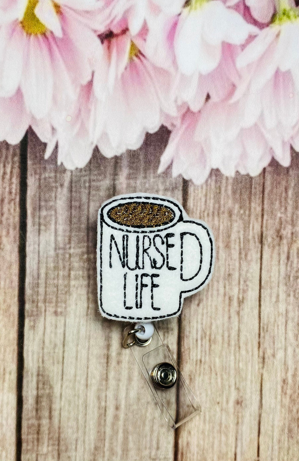 Nurse coffee mug badge reel, retractable badge reel gift for nurse