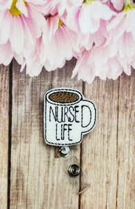 Nurse coffee mug badge reel, retractable badge reel gift for nurse