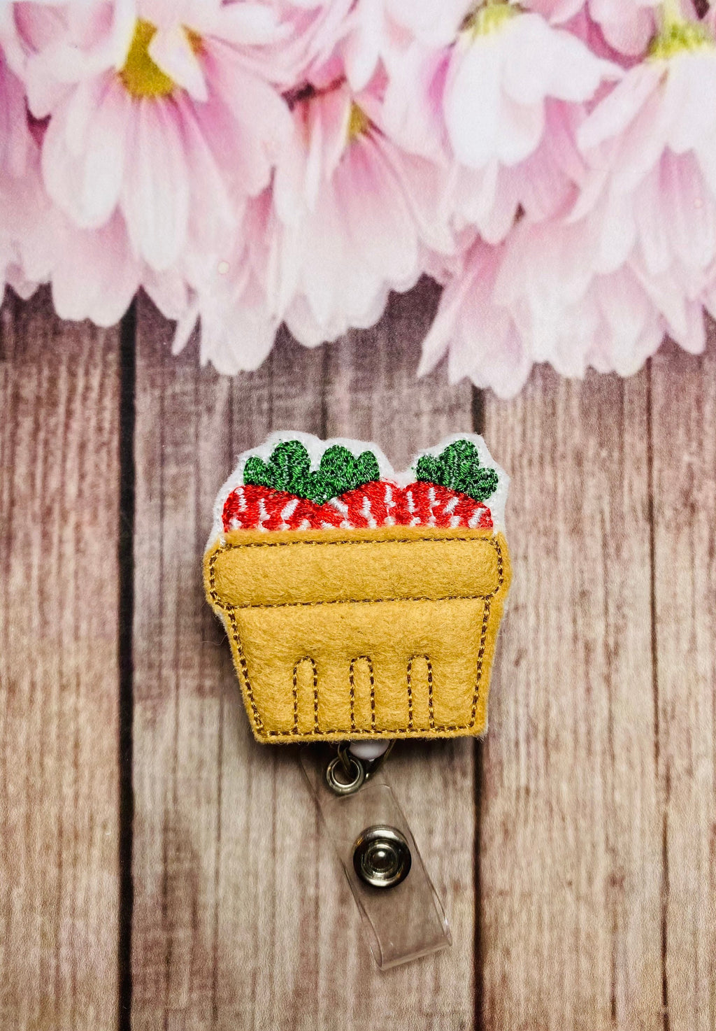 Strawberry retractable badge reel