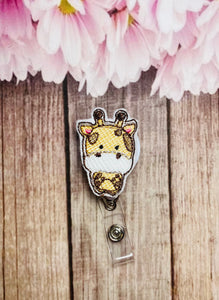 Giraffe Badge reel, giraffe Badge holder, badge reel, ID badge holder, ID card holder, ID badge reel, nurse gift, nursing badge reel,