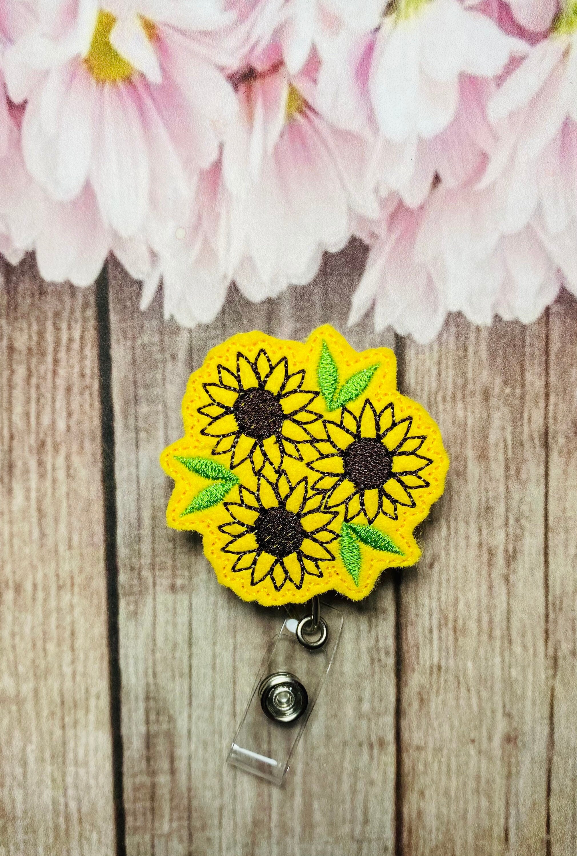 Spring flower bouquet retractable badge reels, Mother's Day gift