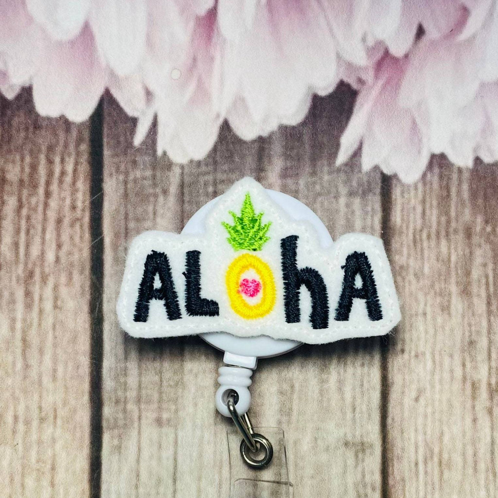 Aloha pineapple retractable badge reel,