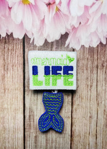 Mermaid life retractable badge reel