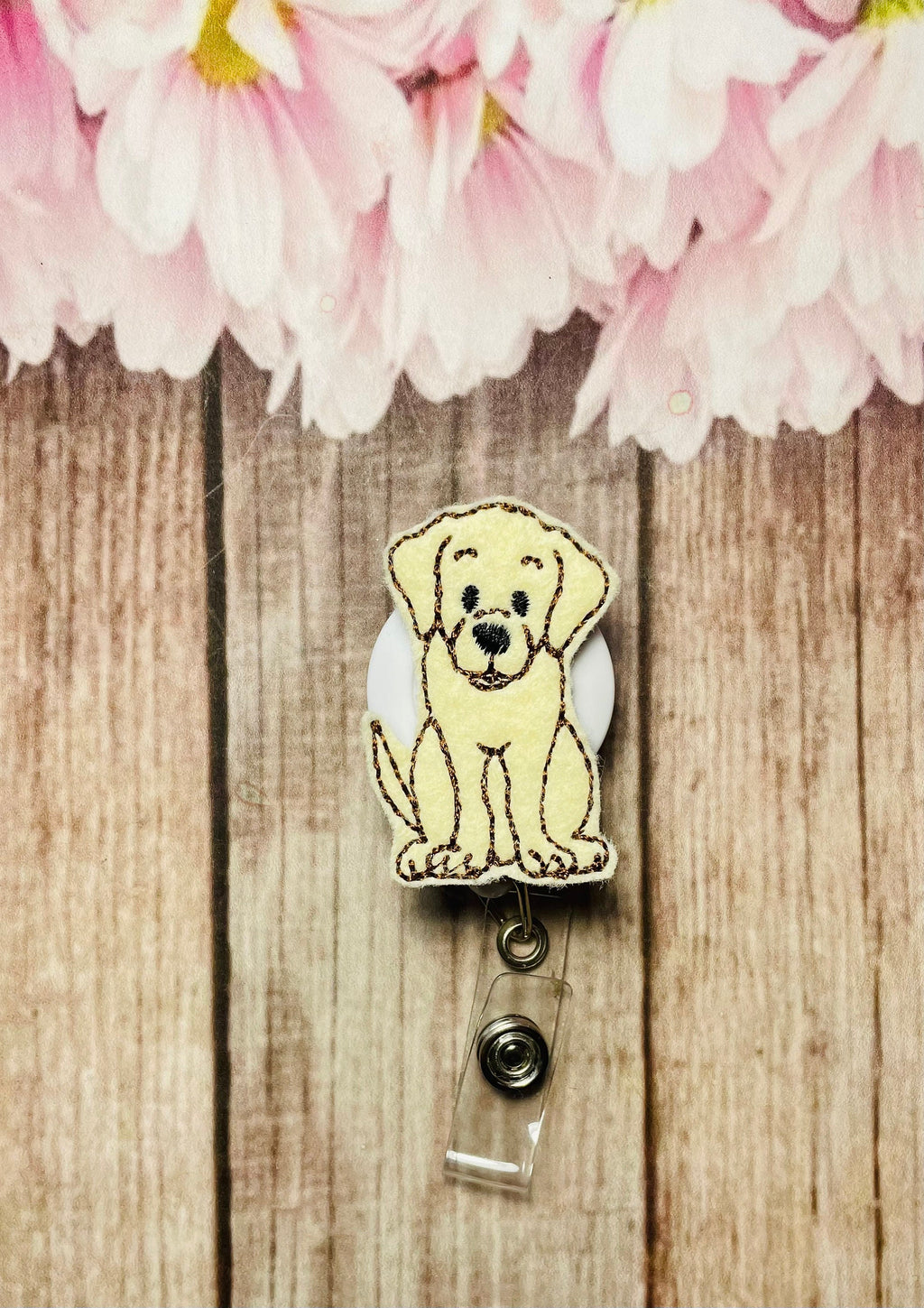 Golden retriever lab dog badge reel, dog lover badge holder, Golden labrador ID badge holder, ID card holder, ID badge reel,