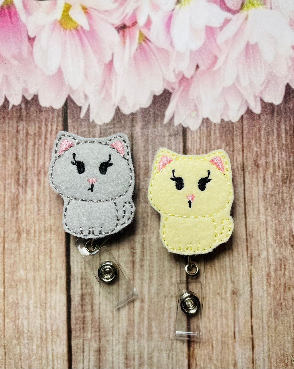 Kitty Cat retractable Badge reel, ID badge holder, ID card holder, ID badge reel, nurse gift, librarian gift