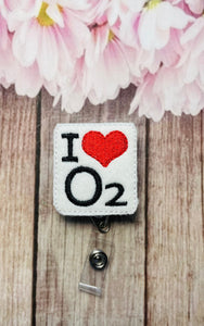 I love o2 respiratory badge reel