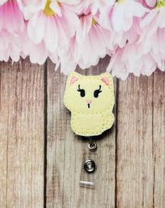 Kitty Cat retractable Badge reel, ID badge holder, ID card holder, ID badge reel, nurse gift, librarian gift