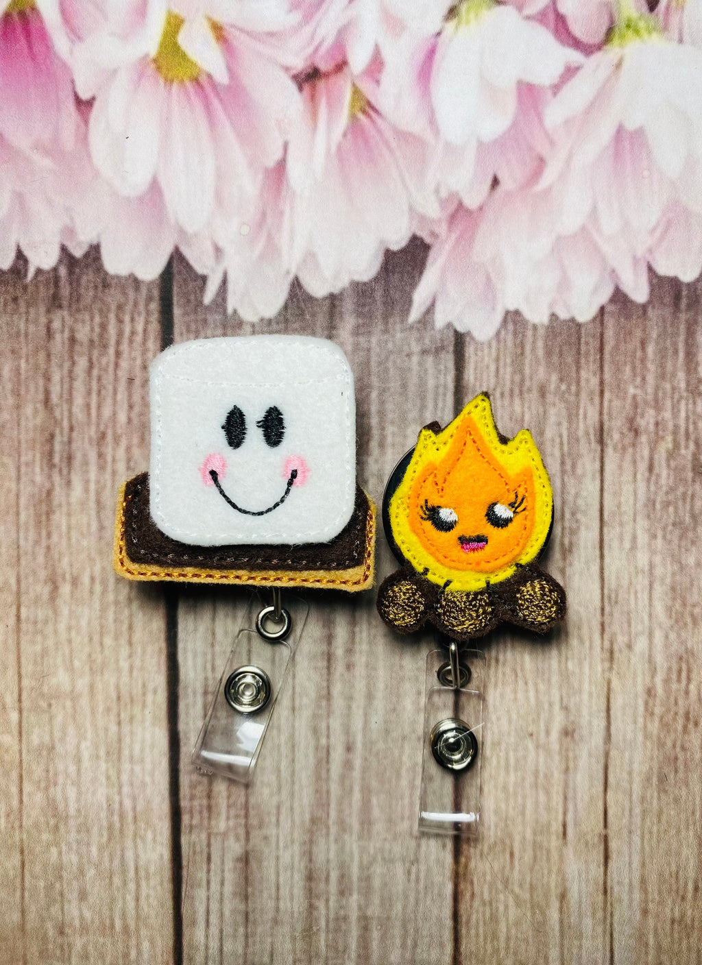 S’mores campfire retractable badge reel lanyard