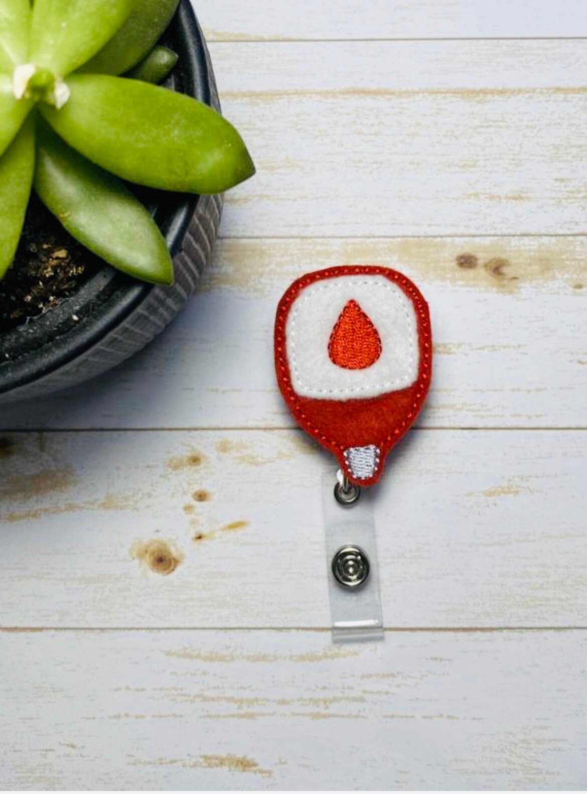 Diabetic nurse badge reel, feltie badge reel, ID name tag,