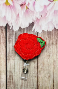 Rose flower retractable badge reel for nurses, Mother’s Day gift,