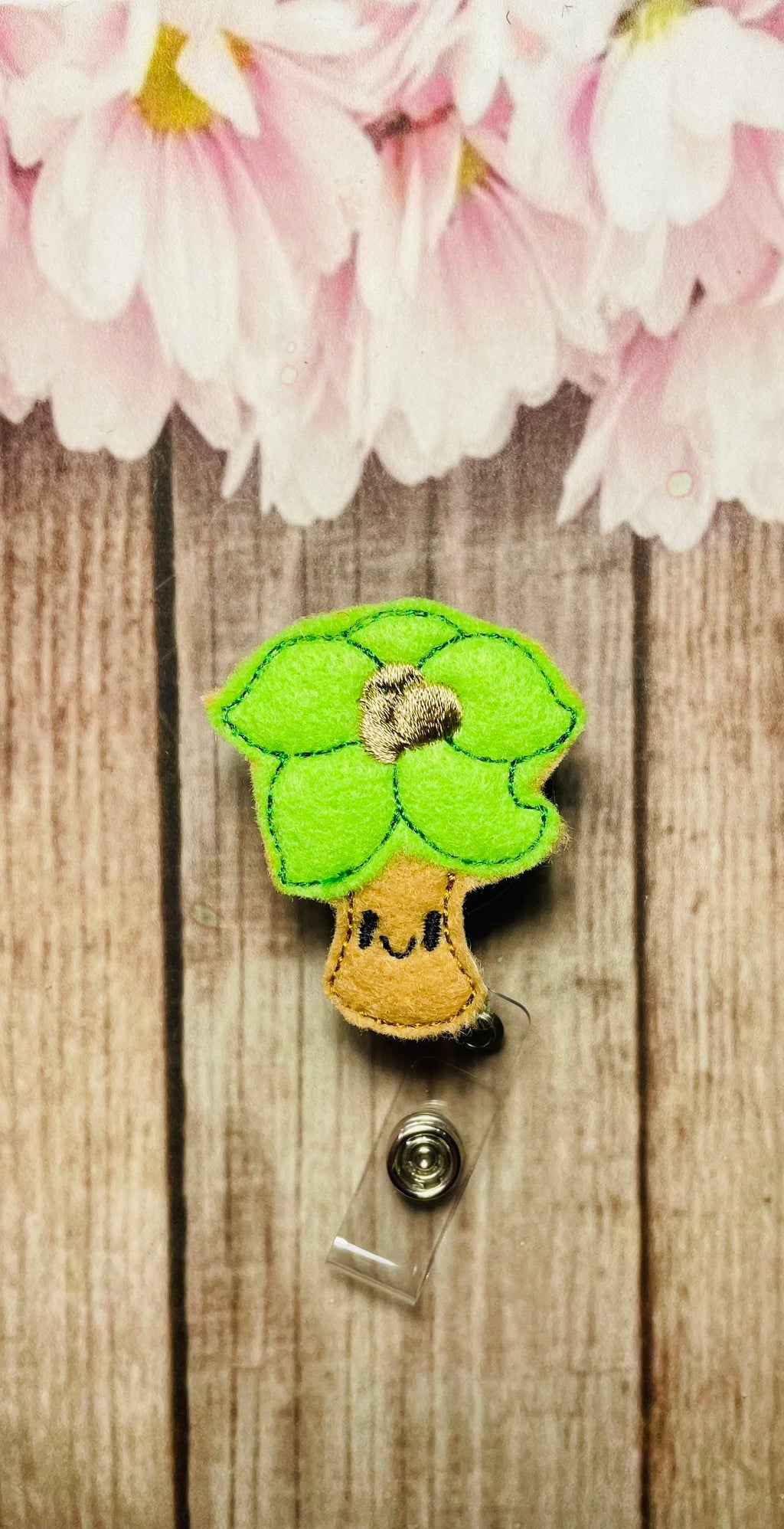 Palm tree retractable badge reel lanyard