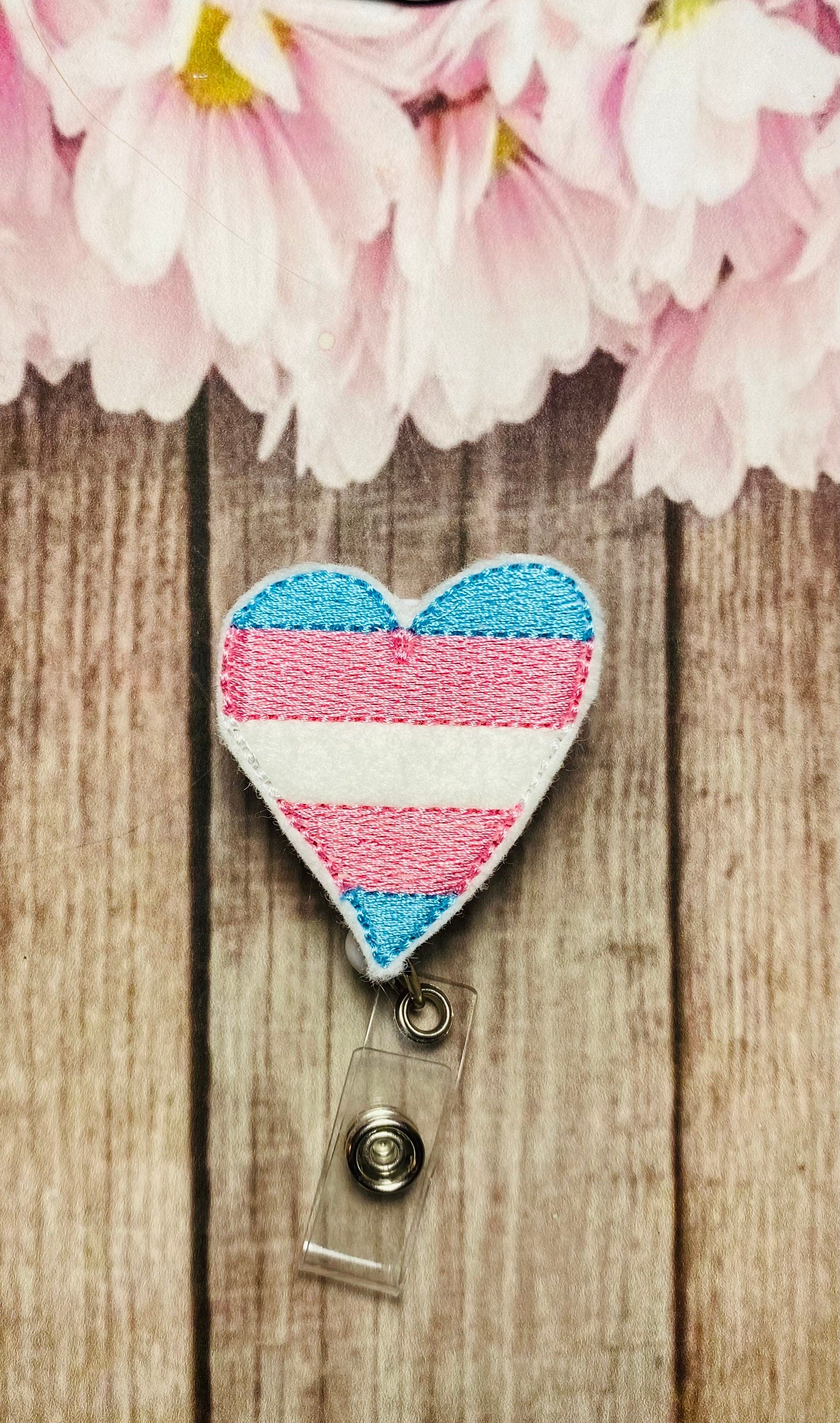 Transgender retractable badge reel, pride ID lanyard,