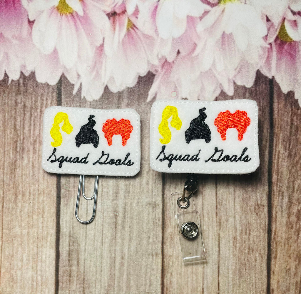 Nurse Badge reel, squad goals badge, Badge holder, badge reel, ID badge holder, ID card holder, ID badge reel, fall badge,