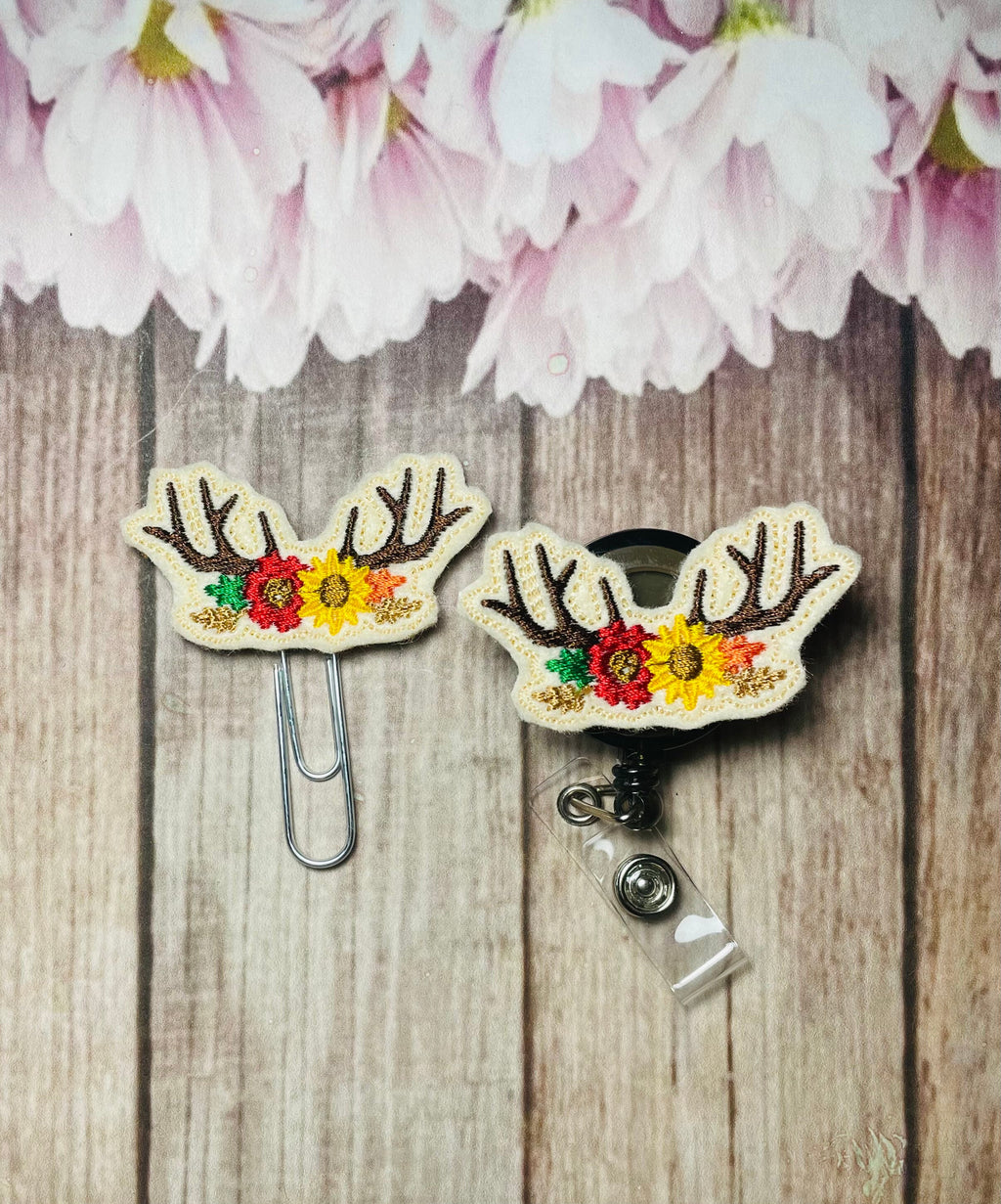 Nurse Badge reel, fall antlers badge, Badge holder, badge reel, ID badge holder, ID card holder, ID badge reel, fall badge,