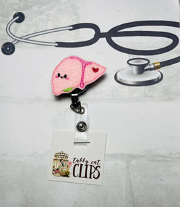 Liver organ hepatology retractable badge reel,