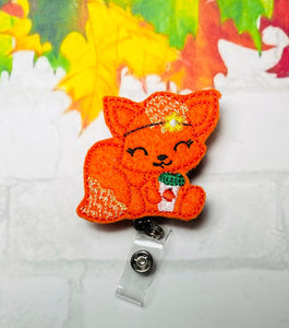 Fall fox retractable badge reel,