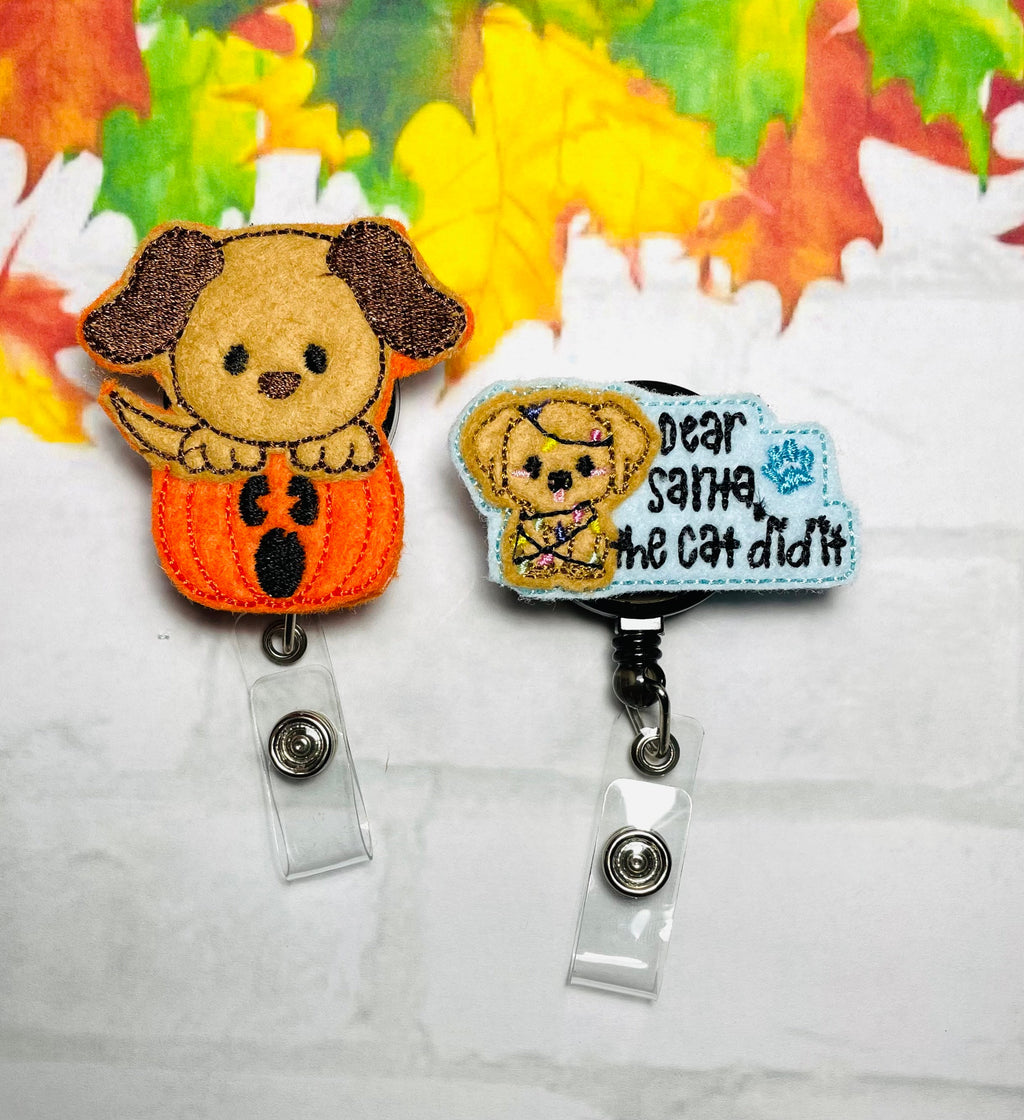 Cute dog badge reel,