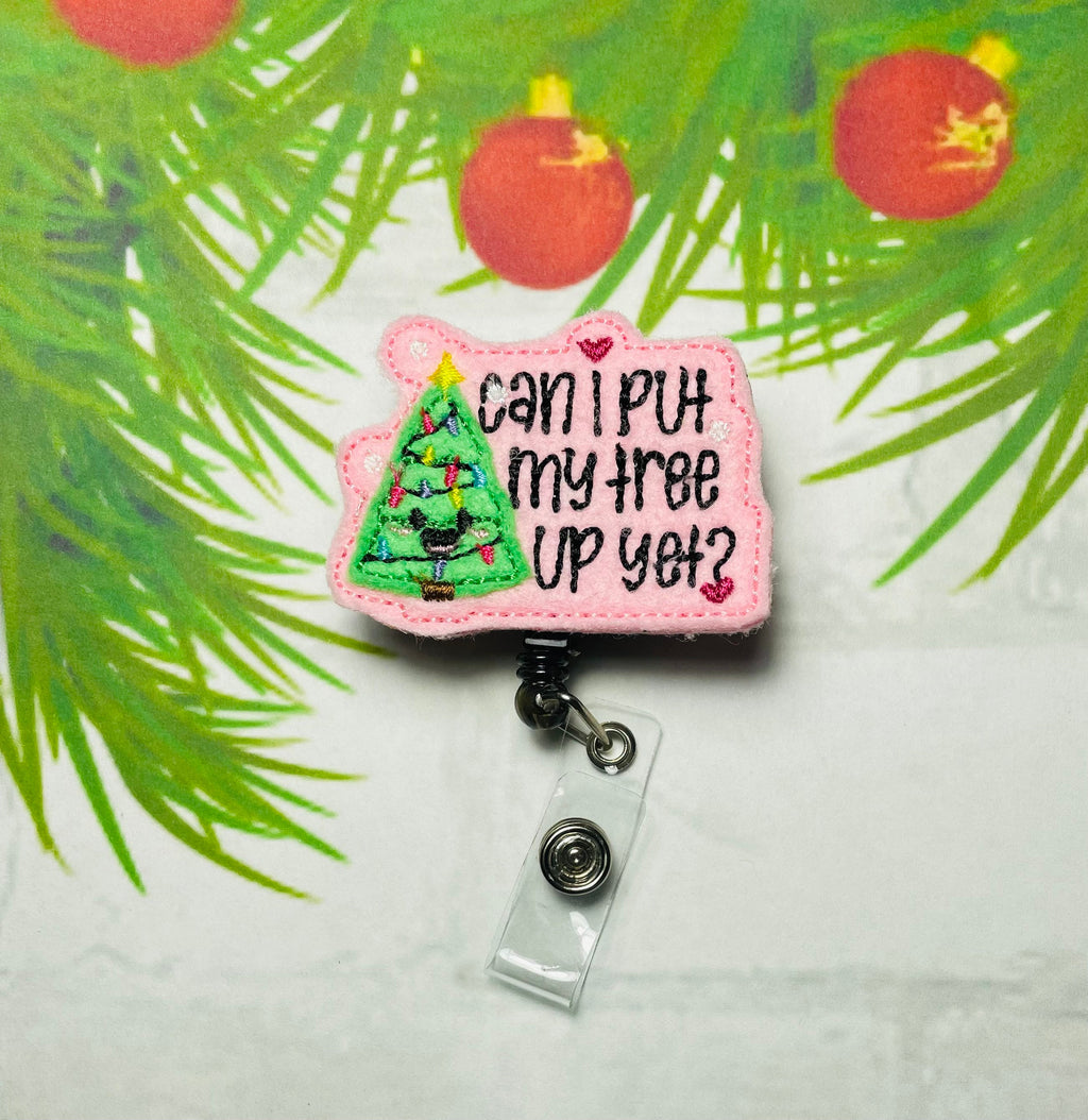Christmas retractable badge reel, ID lanyard