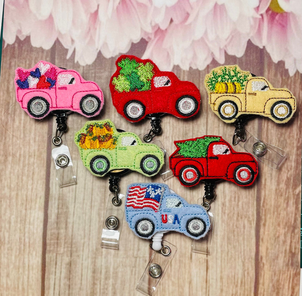 Vintage truck giftset retractable badge reel,