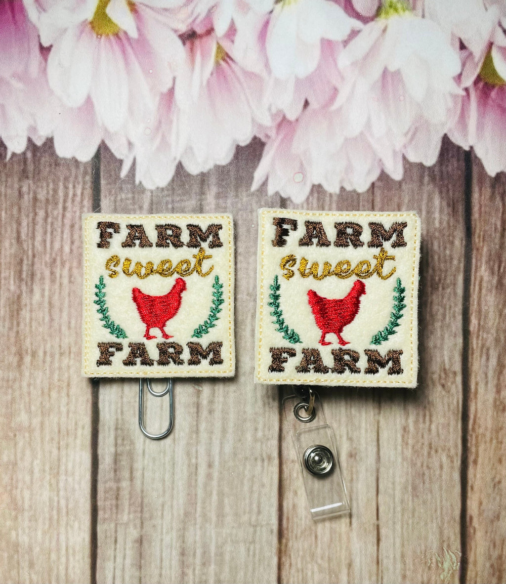Nurse Badge reel, farm sweet farm badge, Badge holder, badge reel, ID badge holder, ID card holder, ID badge reel, fall badge,