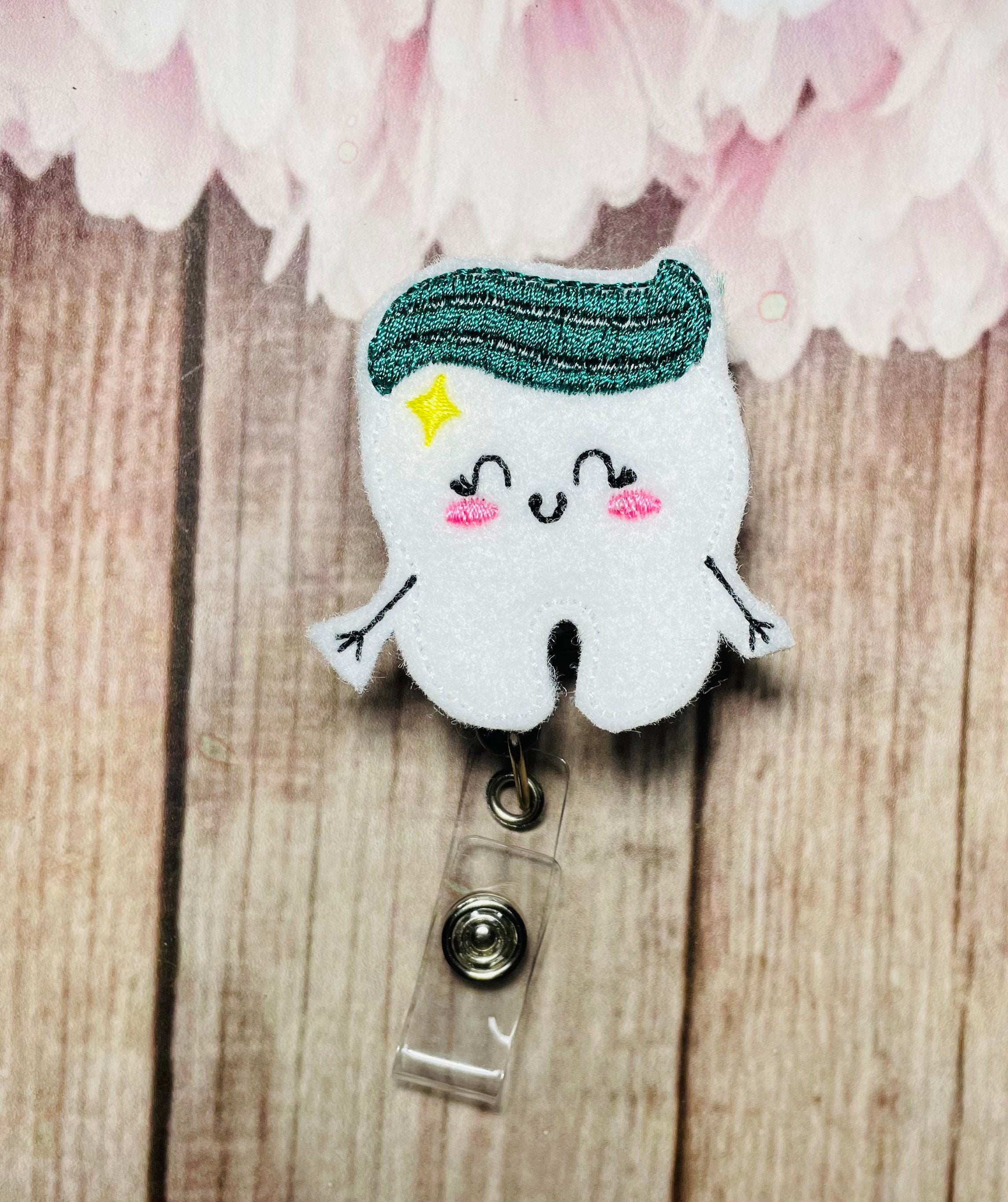 Interchangeable Badge Reel Cute Tooth for Dentist, Dental