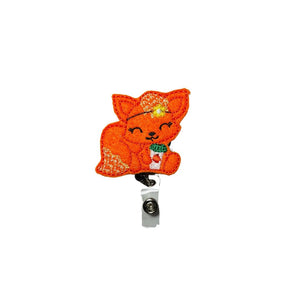 Fall fox retractable badge reel,