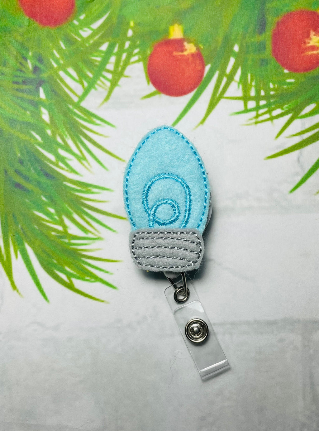 Christmas lights retractable ID badge reel,