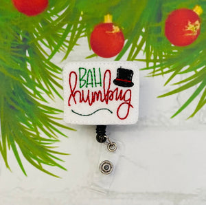 Christmas humbug retractable badge reel for nurses