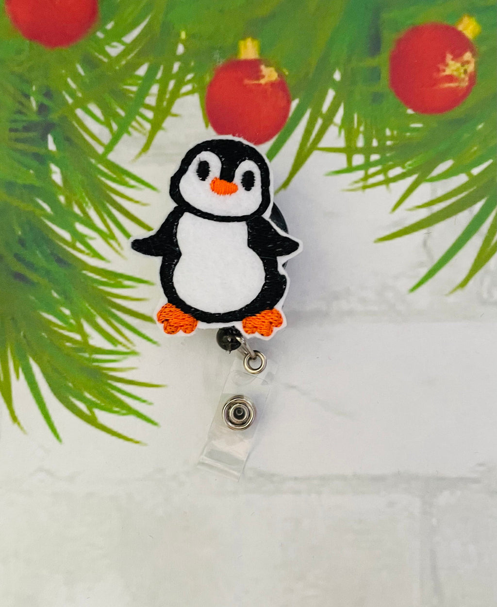 Penguin nurse badge reel lanyard, retractable badge reel,