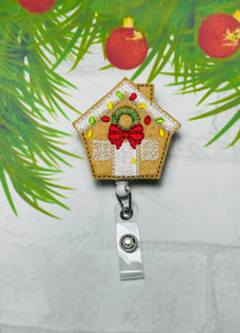 gingerbread house ID badge reel, gifts for nurses, nurse stocking stuffer