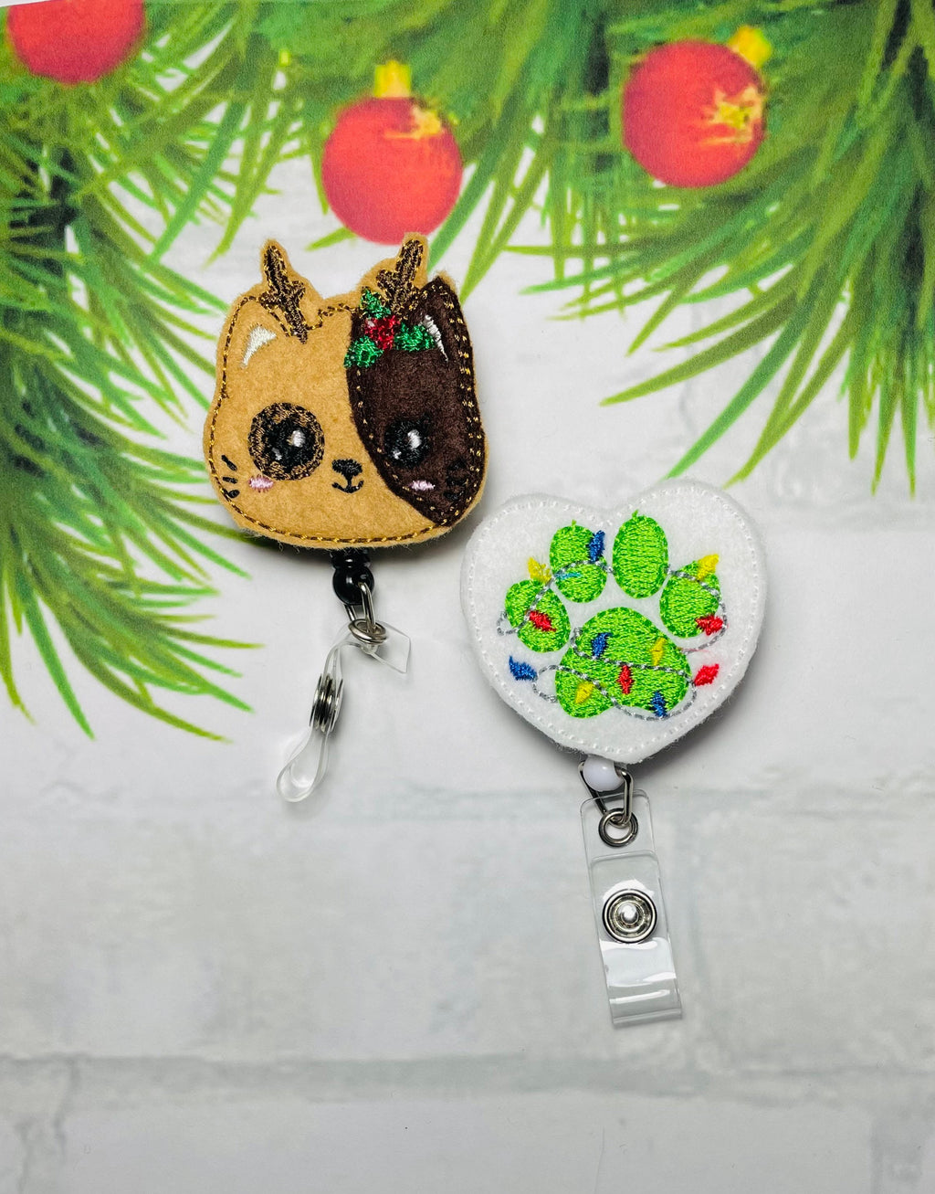 Christmas retractable badge reel, ID lanyard