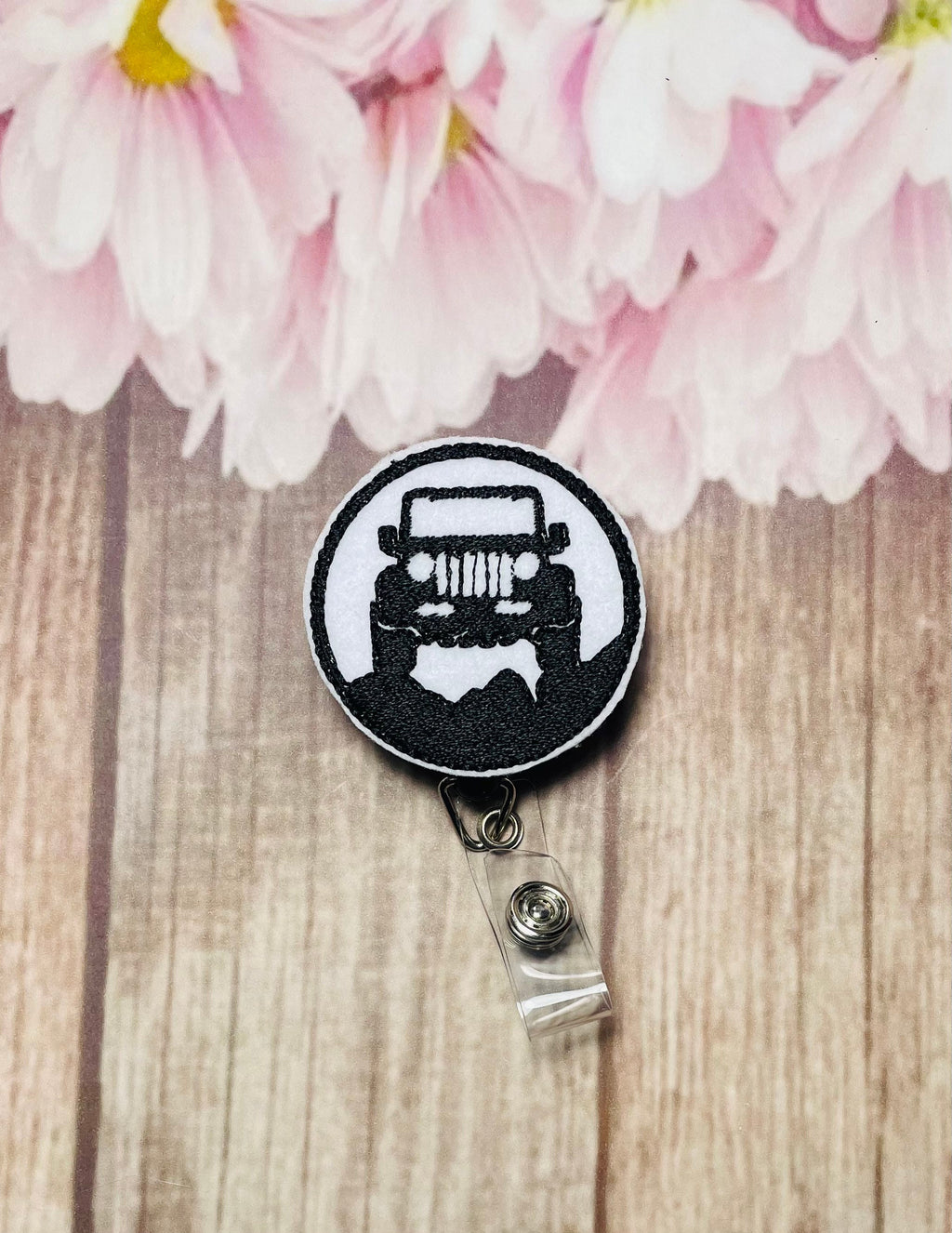Off road Jeep retractable Badge reel, ID lanyard,