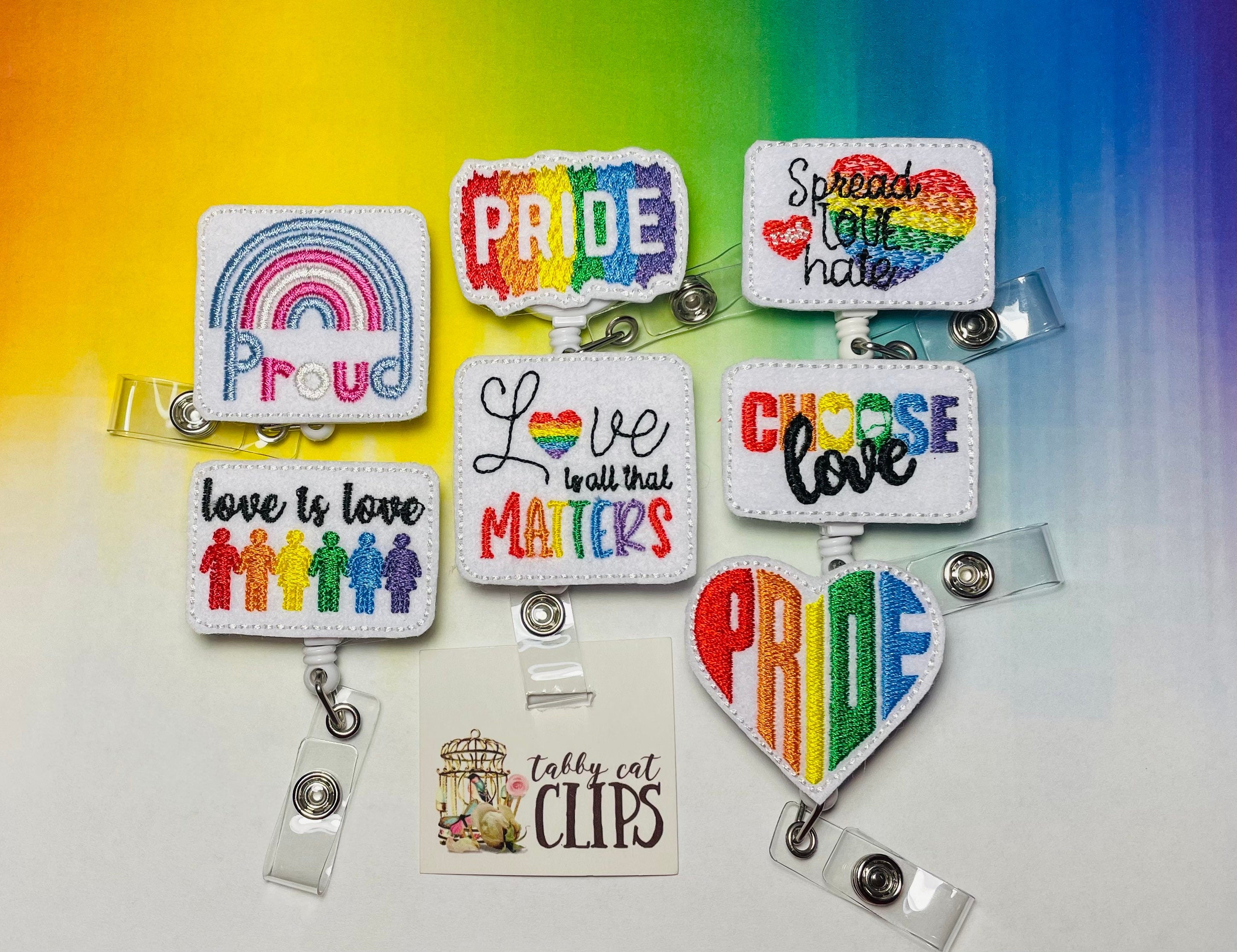 Spread love not hate Pride retractable badge reel,