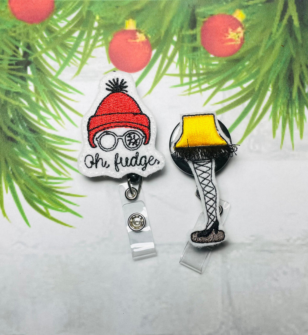 Christmas retractable badge reel, ID lanyard