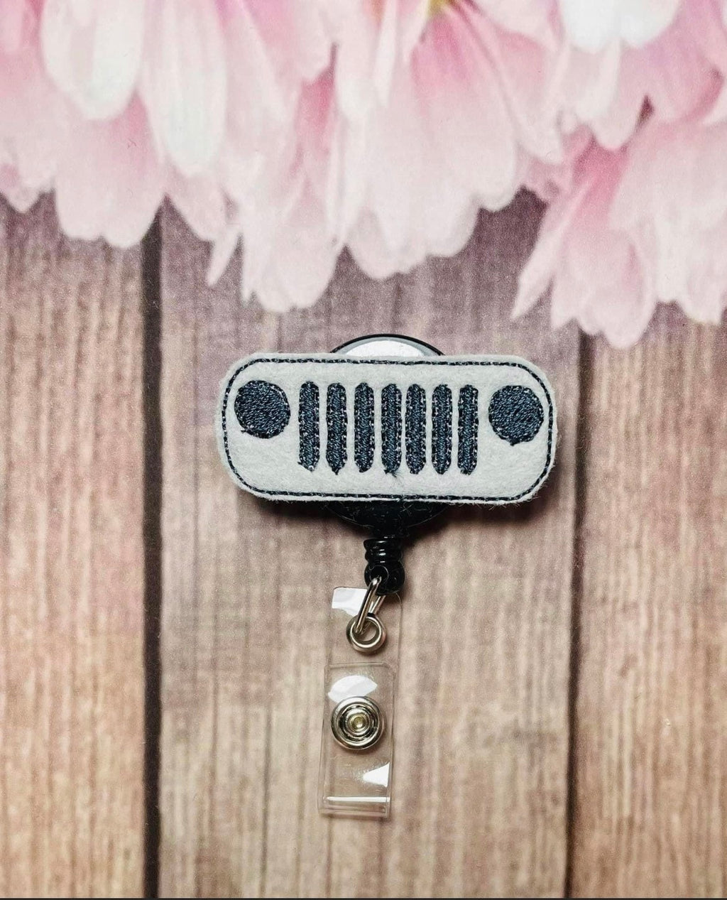 Jeep grille retractable Badge reel, ID lanyard,