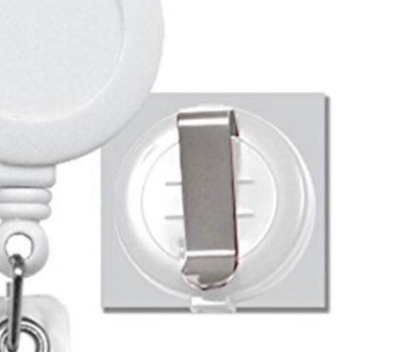 Gogo 50 Pcs Wholesale Retractable Badge Reel Name Tag Holder Reel Key Clip-Transparent White-50 Pcs