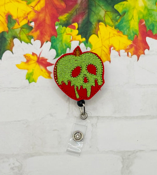 Rotten Apple Badge Reel| Poison Apple Badge| Evil Queen Retractable Badge