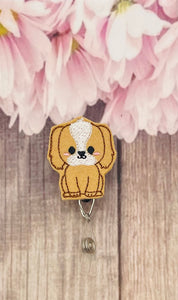 Dog retractable badge reel