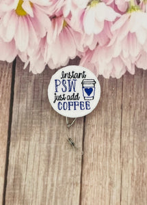 PSW add cofffee retractable badge reel