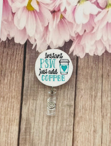 PSW add cofffee retractable badge reel